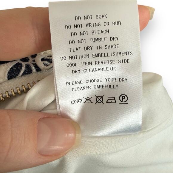 Bronx and Banco Santorini Maxi High Low Dress White Blue Extra Small 2 Women’s - Picture 8 of 11